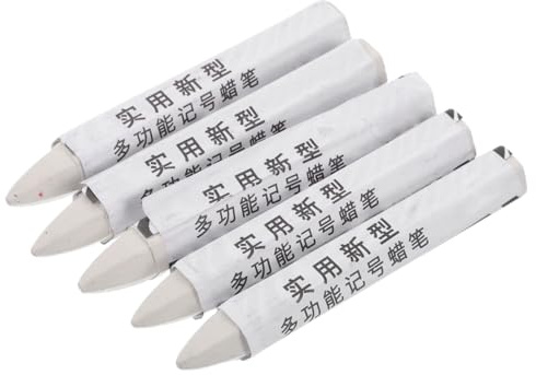 Uonlytech Marcador de Neumáticos 5 Piezas Crayón para Neumáticos Herramienta de Reparación para Coche Color Blanco Tiza Resistente al Agua Diversas Condiciones Climáticas