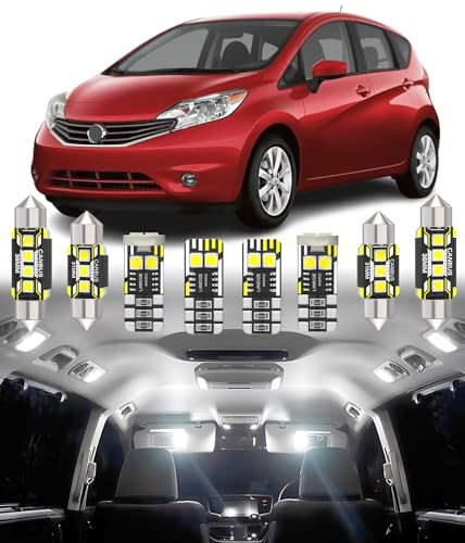 BMT xms Kit d'éclairage LED intérieur pour voiture - Remplacement pour NISSAN Note E11 E12 2004-2017, éclairage intérieur blanc 6000K, 7 pièces