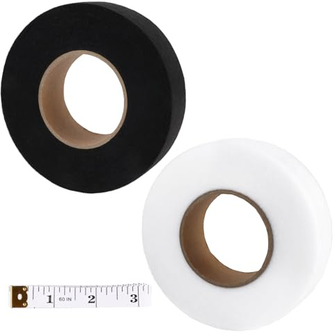 JSMTKJ 2 Pcs Cinta Dobladillo Termoadhesiva para Pegar Bajos de Ropa, Cortinas y Pantalones Sin coser | Hilo Termoadhesivo de 64 Metros Largo y 40 mm Ancho para Ropa