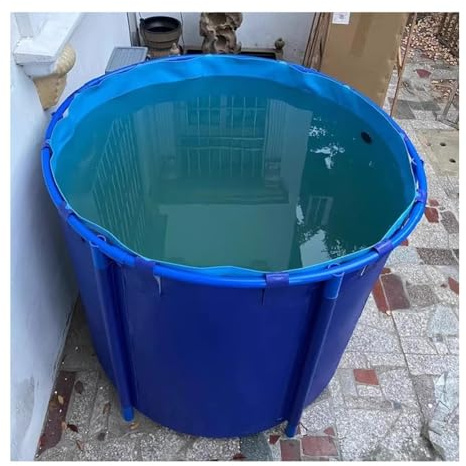 Générique Piscine Hors Sol - Revêtement et Cadre en PVC 4 x 1 m, réservoir Rond pour Aquarium, Installation Facile pour l'élevage de carpes koï et de Poissons Rouges, réservoir en Toile Durable