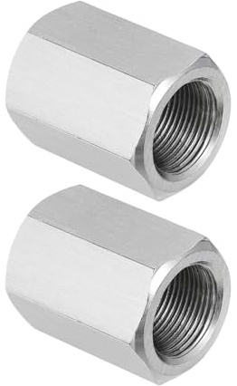 PATIKIL 304 Stainless Steel Hex Coupling Nuts M16x1-Pitch 30mm 2Pcs | 1.2 Length Fully Threaded Rod Coupling Nut Studding Connector Fasteners Silver Tone