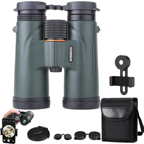 Warmax Fernglas 12x42, Wasserdicht Warmax Talon HD Fernglas Mit Entfernungsmesser & Nachtsicht, Warmax Hd Feldstecher Ferngläser Mit Bak4 Prisma Fmc Objektiv (Grün-B)