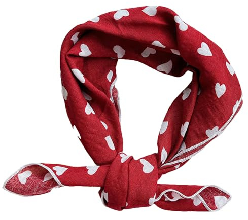 Bandana Rot, Rotes Tuch, Rotes Halstuch, Bandana Damen, Seidentuch, Vielseitiges Kopftuch Für Damen,55 x 55 cm