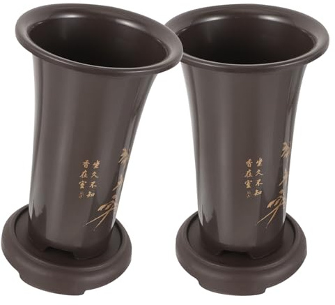OSALADI Macetas para Orquídeas de Cerámica Grande Bandeja Juego de 2 Unidades Color Barro Morado Macetas Decorativas para Plantas de Interior y Jardín