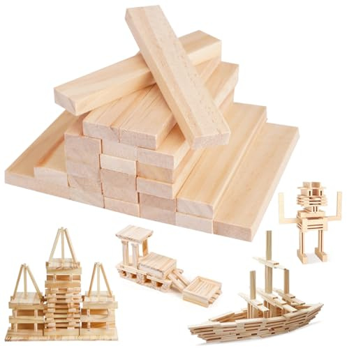 Minxulan Lot de 100 Baguette Bois Carré, 92 x 18 x 8 mm Bois pour Maquette | Bâtonnets en Boi pour Loisirs Créatifs, Tiges en Boiis de Balsa Carrées, Tasseau Boiis pour Les Projets de Bricolage Créatifs