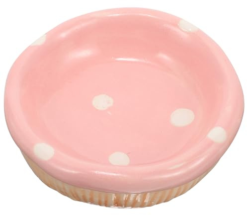 JECOMPRIS Cuenco de Cerámica Color Rosa para Hámster y Chinchilla Superficie Lisa y Buena Durabilidad Diseño Adorable y Resistente para Alimentación en Jaulas