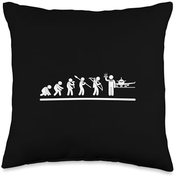 Cabin Crew Evolution Men Funny Flight Attendant Throw Pillow