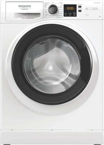 Hotpoint - NS8489WKFR Lave-linge Hublot Posable - Capacité 8kg - Essorage 1400 tr/min - Écran Digital, Pesée Automatique - H 85 x L 59,5 x P 60,5 cm - Classe Énergétique A - Blanc