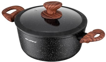 FLORINA MASTER BLACK Casseruola in alluminio 24 cm 4L | Rivestimento antiaderente | Per tutti i tipi di piano cottura, compresa l'induzione | Manici ergonomici soft-touch