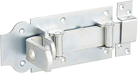 Alberts 118563 Rollen-Schlossriegel | gerade, mit flachem Griff und befestigter Schlaufe | galvanisch verzinkt, dickschichtpassiviert | Platte 180 x 80 mm