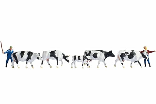 Noch - 15724 - Modélisme Ferroviaire - Gardien Et Troupeau De Vaches - 2 Figurines + 5 Vaches