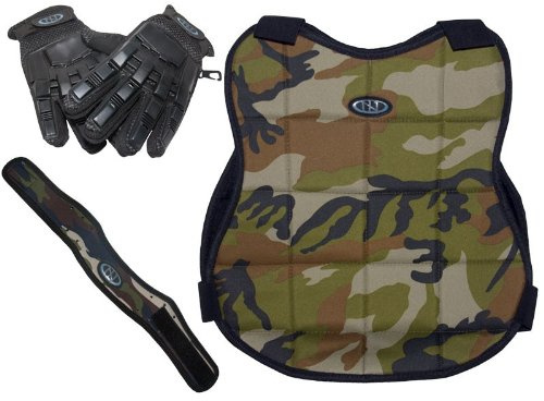 New Legion Paintball Schutzset - camo mit Vollfinger-Handschuh