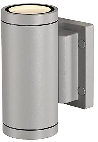 SLV Wandaufbauleuchte MYRA/Beleuchtung für Wände, Wege, Eingänge, LED Spot außen, Aufbau-Leuchte Outdoor, Gartenlampe / GU10 IP55 35W grau