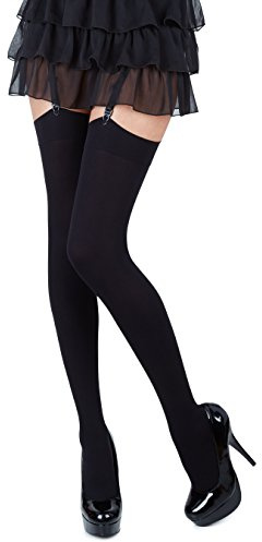 Romartex Bas Pour Porte Jarretelle en Microfibre 40 DEN, S, noir