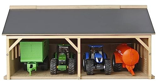 Kids Globe Schuppen, Geräteschuppen Spielzeug, Bauernhof mit Maßstab 1:50, Holzbauernhof, Holz Stall, Bauernhof Spielzeug Holz 610047