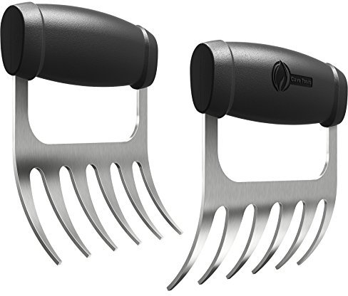 Cave Tools Metal Meat Claws for Shredding Pulled Pork, Chicken, Turkey, and Beef- Handling & Carving Food - Barbecue Grill Accessories for Smoker, or Slow Cooker - Knuckle Grip