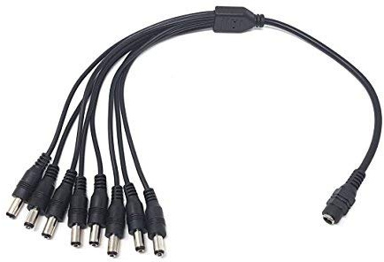 MainCore Female to 8 way Male DC Power 5.5 x 2.1mm Y Splitter Barrel Adapter 12V PSU/CCTV, Security Cameras, Monitor, Extension, Cable Cord Lead