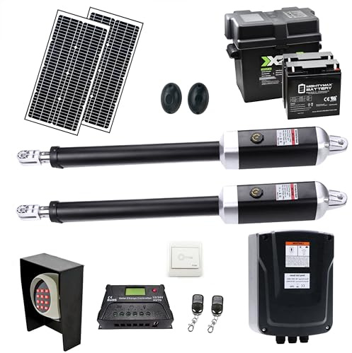ALEKO Dual Swing Gate Opener | Automatic Driveway AC/DC Operator for Gates | GG1700 | (1700, Solar 60W Accessory Kit)