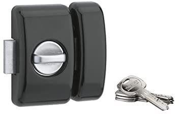THIRARD Verrou à Bouton et Cylindre Acier Cylindre 45 mm Verni | verrou à bouton et cylindre, cylindre 45 mm, acier, finition verni, 4 clés, porte d'entrée, fabrication française, noir