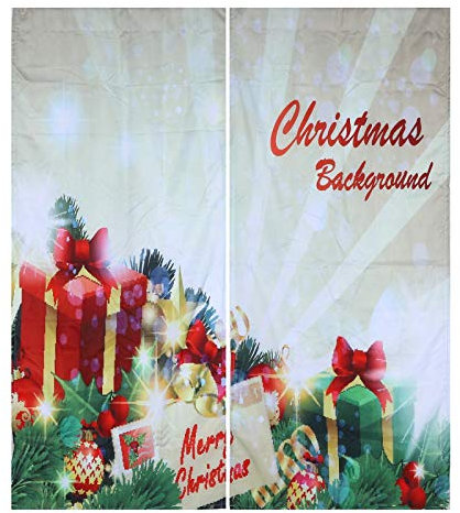 Fdit Cortina de Navidad Impermeable para Ventana, Cortina Decorativa, Adornos navideños para el hogar, Sala de Estar, decoración de Vacaciones(150 * 166cm-5#)