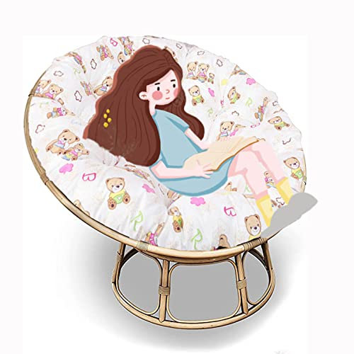 SRHWBF Papasan-Kissen Papasansessel Kissen Papasan-Sitzkissen Stuhlkissen Für Innen Balkon Draus Schaukelstuhlkissen (NUR Kissen) (F29 Ø130cm/51.1 in)