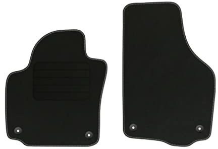 Veloursfussmatten Automatten Velourmatten für VW Golf Plus Bj. 2004-2014 Mit Absatzschoner Passform Neu Basic VORNE runde Befestigungen