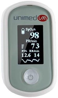 Oxymètre de Doigt Professionnel, Oxymètre de Pouls Electronique Numérique avec Moniteur de Fréquence Cardiaque, Ecran OLED,LED Etui/Piles/Lanière Inclus