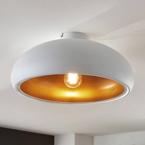 Ceiling Light 'Gerwina' dimmable (Modern) in White Made of Metal for e.g. Living Room & Dining Room (1 Light Source, E27) from Lindby | Ceiling lamp, lamp
