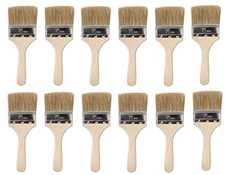 Gelcoat 3 Natural bristle with wooden handle brushes - Pack of 12