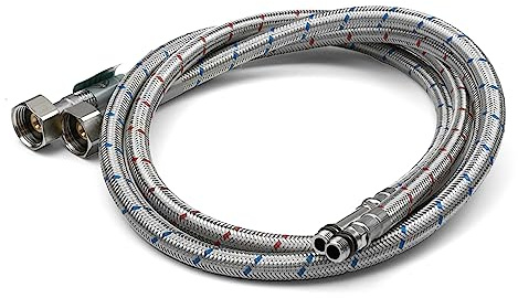Xcel Home Pair of M10 x 1/2 BSP Monobloc Tap Connector Hoses (300mm-1000mm) | Stainless Steel Braided Flexi Pipe Tails | Fits M10 x 1/2 BSP Kitchen/Bathroom/Basin Taps | Lead-Free Drinking Water Safe