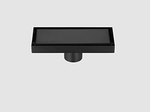 Samnuerly Drenaje de Piso de baño Invisible Sus 304 Drenaje antiolor Desagüe de Ducha Rectangular Hardware para baño de Cocina, Plata 18x8cm