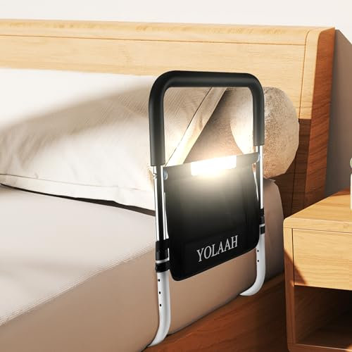 YOLAAH Betthilfegitter für ältere Menschen, 40 cm breit, Sicherheit – Bett-Seitenschiene, Fallschutz, Schutz für Senioren, höhenverstellbar, passend für medizinisches Bett, Queen, Twin, Kingsize,