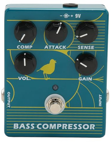 Focket Guitar Compressor Pedal, Multi Effects Processor with Precise Compression Knobs, Compression Effect Pedal for Electric Guitar and Bass