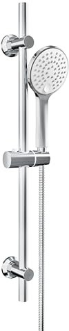 Görbach Colonna doccia con Doccetta, Cromo Asta Doccia con Supporto per Doccia, Soffione Doccia con Tubo e Supporto, Barra Saliscendi Doccia 70cm con Doccia a Mano (D12CP)