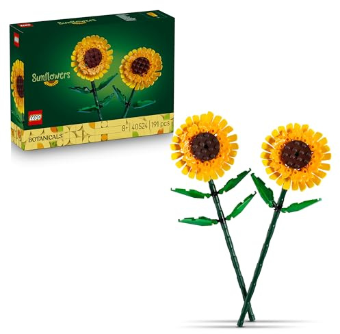 LEGO Botanicals Sonnenblumen - Gelbes Kunstblumen Set zum Bauen - Bastelset für Frauen und Männer - Schreibtischdeko oder DIY Blumendeko - Geschenk zum Muttertag - 40524
