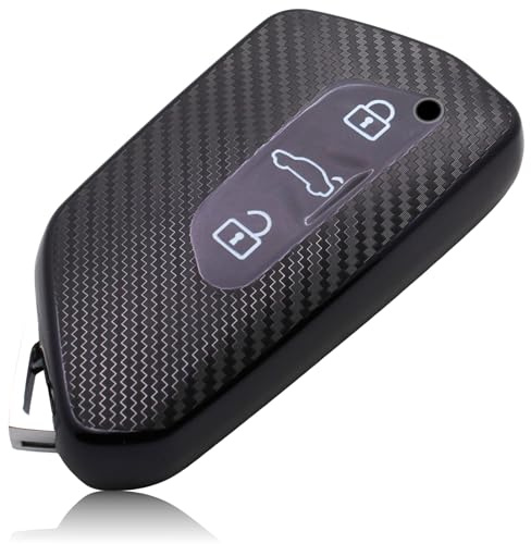 FOAMO Autoschlüssel Hülle passend für VW Golf 8, ID.3, ID.4, ID.7 – passend für Skoda Octavia & Enyaq, Seat Leon, Cupra Formentor (Carbon Schwarz)