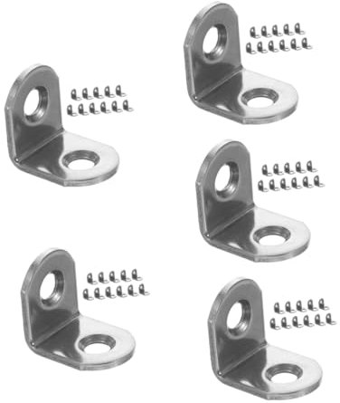JECOMPRIS Metallbügel 60 Stk Eckcode Edelstahl möbelwinkel tischwinkel spitze Klammern schwarze Regalhalterung Schrank Festes Blatt Gestell Holz Verbinder Rostfreier Stahl