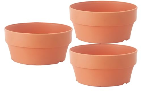 BESPORTBLE Macetas Pack de 3 Unidades de Plástico Naranja de Barro Redondas Agujero de Drenaje para Plantar Ideales para Plantas Pequeñas en Interior y Jardín