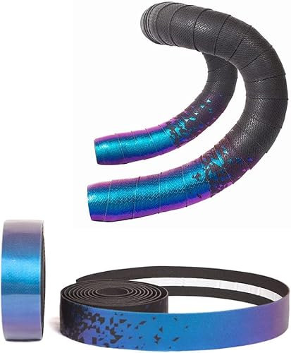 GETSTREE Bunte Farbverlaufs-Fahrradbänder for die Straße/weiches Anti-Vibrations-Lenkerband, Fahrradzubehör for Rennräder (Farbe: Schwarz, Rot)(Gradient Blue Purple)