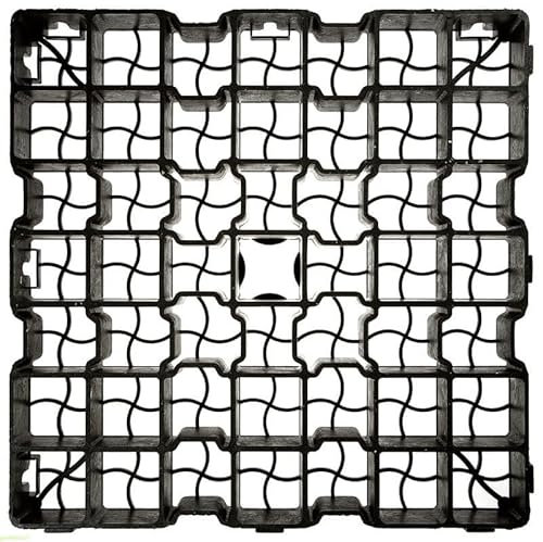 PROFIPLASTIC, Rasengitter, Größe: 50 x 50 cm Rasen Platten - Schwarz 30m2 - Gehwegplatten, PaddockPlatten, Kiesmatten, Kiesgitter, Kunststoff, ProfiSystem G4