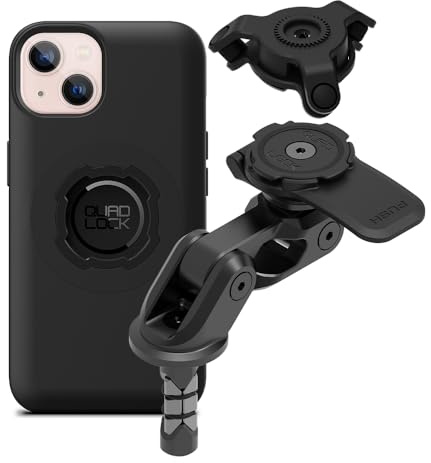 QUAD LOCK Gabelschaft-Handyhalterung für Motorrad PRO mit Vibrationsdämpfer und MAG-Hülle für iPhone 13