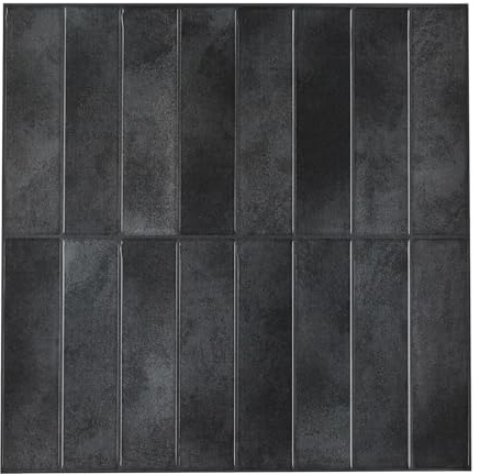 3D Fliesenaufkleber Klebefliesen Schwarz Wandfliesen, 10-Stück Selbstklebende Fliesen für Küche Bad Fliesendekor (30,5 x 30,5 cm, 0.93㎡)