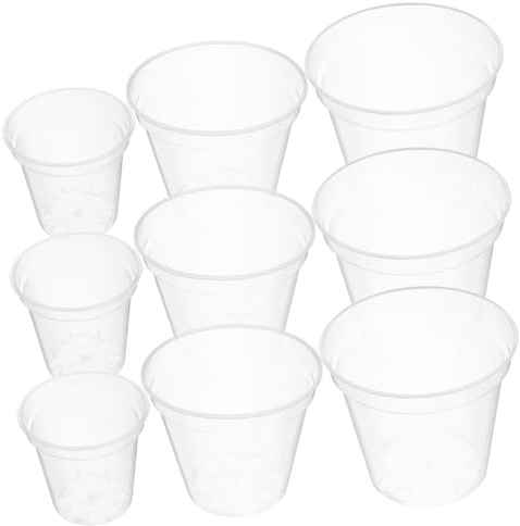 Happyyami 9 Pièces Terreau Et Pots pour Orchidées Pots D'Orchidées avec Trous Pot D'Orchidée Décoratif Pots De Fleurs Pots D'Orchidées D'Intérieur Pots Décoratifs Pots D'Orchidées