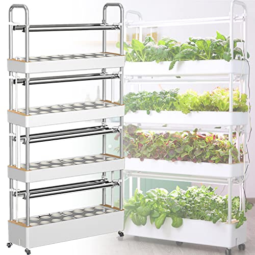 Hydroponic Growing System With Automated LED Grow Lights, Vertical Farming For Indoor Tower Garden, Intelligent Multi-Layer Planter Soilless Cultivation Equipment