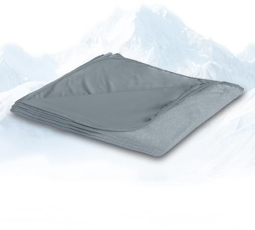 Yanghad Kühldecke 150x200cm, Doppelseitige Selbstkühlende Sommerdecke mit Japanischer Arc-Chill 3.0 Technologie, Leichte Hochwertige-Kühlfaser Decke für Bett, Sofa & Reise (Dunkelgrau)