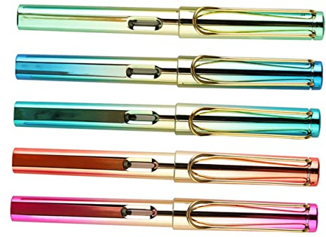OSALADI 5pcs 0.38mm Fountain Pens Ink Calligraphy Pen and Ink Supplement Dual-use Plastic Metal Body for Student Writing Practice and School Stationery