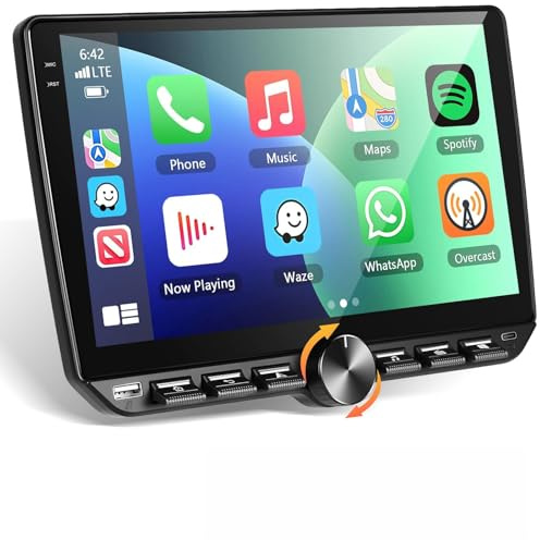 Motorsi 4GB+ 64GB 2 Din Carplay Autoradio con Type-C, 10“ IPS Doppio Din Bluetooth Auto Stereo con Schermo, EQ, Android Auto, GPS, WiFi, DSP, Mirror Link, FM/RDS Radio, Collegamento a Specchio