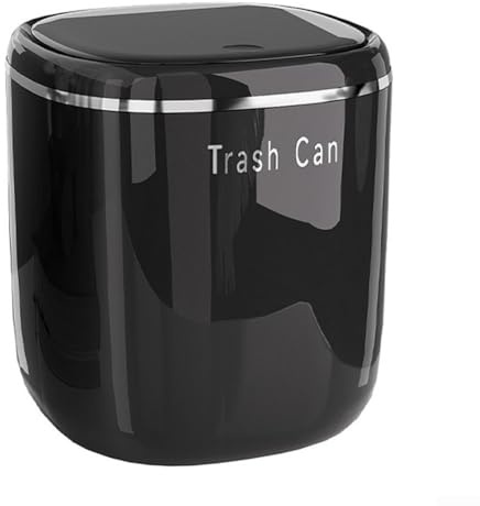 Sandyseptember Desktop Mini Trash Can With Push Design, Food Waste Bin Small Bin for Home and Office Use on Desks and Tables, Offering Neat Waste Storage (Is black)