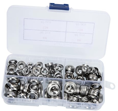 Holibanna 180 pièces Kit de Rondelles Inoxydables Forme de Coupelle Joint Creux pour Vis à Tête Fraisée et Polyvalent pour Bricolage Aéronautique et Équipements Industriels