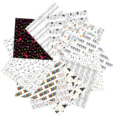 Scrapbook-Papier mit Musiknoten, 24 Blatt, Musik-Thema, doppelseitig, dekoratives Bastelpapier für Kunst, Basteln, Kartenherstellung, Scrapbooking, Zubehör, 30,5 x 30,5 cm